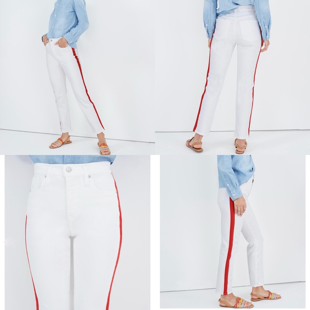 Madewell Stovepipe Jeans White; Tuxedo Str…